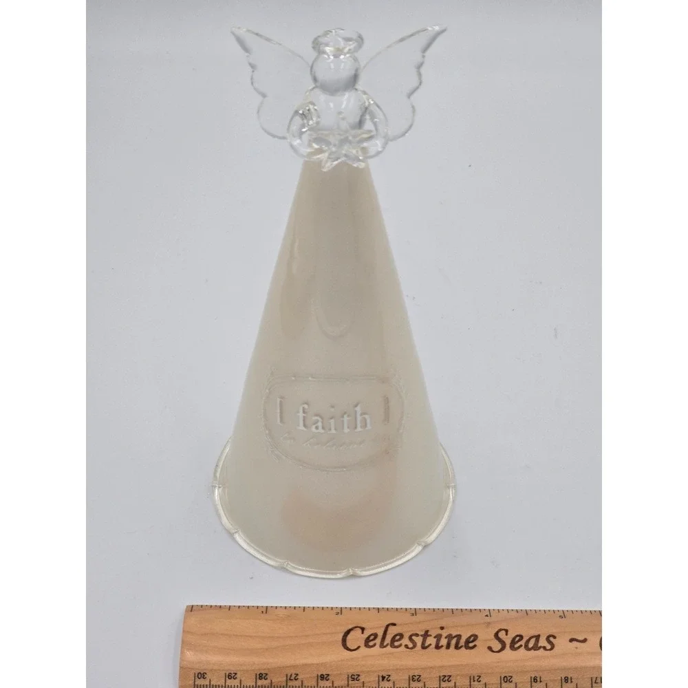 Dept 56 Winter Silhouette White Bisque Angel & Frosted Glass Faith Figurine Lot